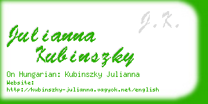 julianna kubinszky business card